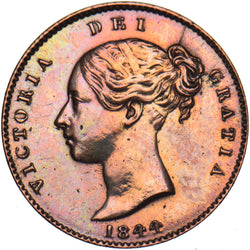 1844 Third Farthing - Victoria British Copper Coin