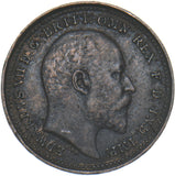 1902 Third Farthing - Edward VII British Bronze Coin - Nice