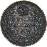 1902 Third Farthing - Edward VII British Bronze Coin - Nice