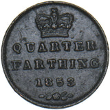 1853 Quarter Farthing - Victoria British Copper Coin