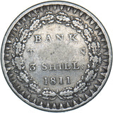 1811 3 Shillings Bank Token - George III British  Coin