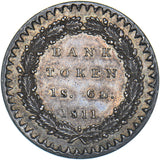 1811 Eighteenpence Bank Token - George III British  Coin - Very Nice