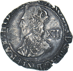 1643-4 Shilling (mm. (P)) - Charles II British Silver Hammered Coin - Nice