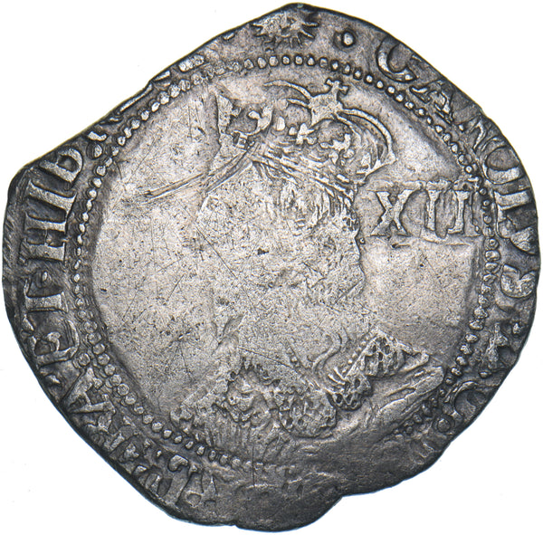 1645-6 Shilling (mm. sun) - Charles II British Silver Hammered Coin
