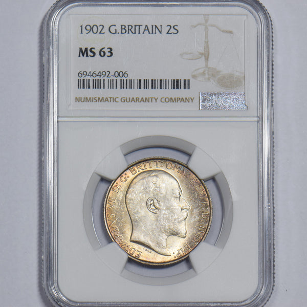 1902 Florin (NGC MS 63) - Edward VII British Silver Coin - Superb