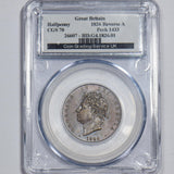 1826 Halfpenny (CGS 70) - George IV British Copper Coin - Very Nice