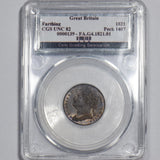 1821 Farthing (CGS 82) - George IV British Copper Coin - Superb