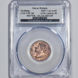 1825 Farthing (CGS 82) - George IV British Copper Coin - Superb