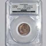1826 Farthing (CGS 70) - George IV British Copper Coin - Very Nice