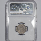 1683 Sixpence (NGC AU Details) - Charles II British Silver Coin - Nice