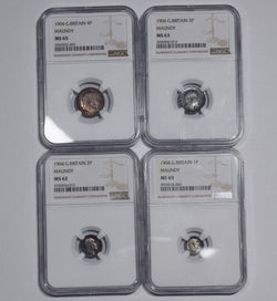 1904 Maundy Set (NGC MS 62-65)  - Edward VII British Silver Coins - Superb