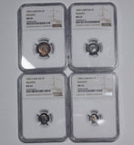 1904 Maundy Set (NGC MS 62-65)  - Edward VII British Silver Coins - Superb