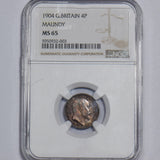 1904 Maundy Set (NGC MS 62-65)  - Edward VII British Silver Coins - Superb