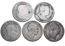 1816 - 1836 Halfcrowns Lot (5 Coins) - British Silver Coins