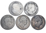 1816 - 1836 Halfcrowns Lot (5 Coins) - British Silver Coins