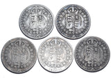 1887 - 1892 Halfcrowns Lot (5 Coins) - Victoria British Silver Coins