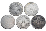 1855 - 1873 Gothic Florins Lot (5 Coins) - Victoria British Silver Coins