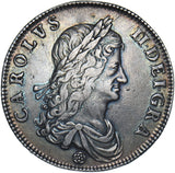 1662 Crown - Charles II British Silver Coin - Nice