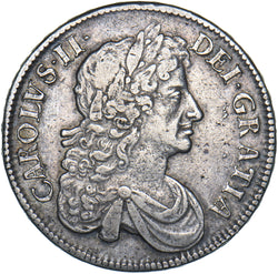 1676 Crown - Charles II British Silver Coin - Nice