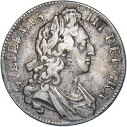 1696 Crown - William III British Silver Coin - Nice