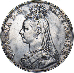 1887 Crown - Victoria British Silver Coin - Nice