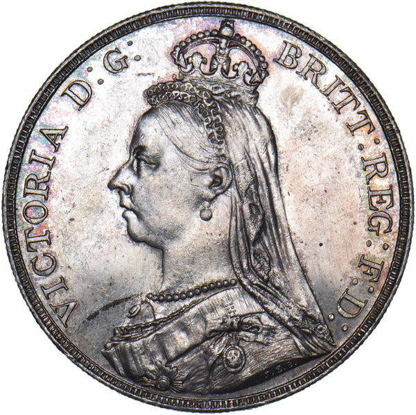 1889 Crown - Victoria British Silver Coin - Very Nice