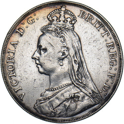 1889 Crown - Victoria British Silver Coin - Nice