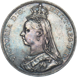 1889 Crown - Victoria British Silver Coin - Very Nice