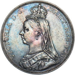 1890 Crown - Victoria British Silver Coin - Very Nice