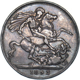1893 LVI Crown - Victoria British Silver Coin - Nice