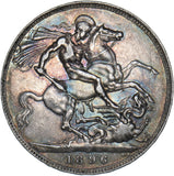 1896 LIX Crown - Victoria British Silver Coin - Nice