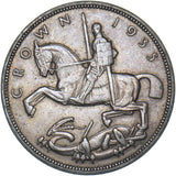 1935 Crown - George V British Silver Coin - Very Nice
