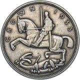 1935 Crown - George V British Silver Coin - Nice