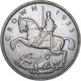 1935 Crown - George V British Silver Coin - Very Nice