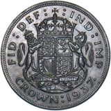 1937 Crown - George VI British Silver Coin - Very Nice