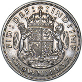 1937 Crown - George VI British Silver Coin - Very Nice
