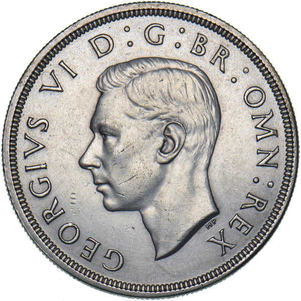 1937 Crown - George VI British Silver Coin - Very Nice