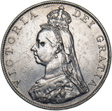1887 Double Florin (Scarce Dies 1B) - Victoria British Silver Coin - Nice