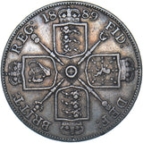 1889 Double Florin - Victoria British Silver Coin - Nice