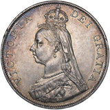 1889 Double Florin (Inverted 1) - Victoria British Silver Coin - Very Nice