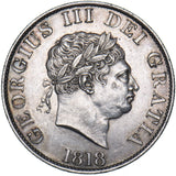 1818 Halfcrown - George III British Silver Coin - Very Nice