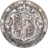 1907 Halfcrown - Edward VII British Silver Coin