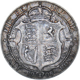 1908 Halfcrown - Edward VII British Silver Coin
