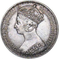 1885 Gothic Florin - Victoria British Silver Coin - Very Nice