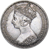 1885 Gothic Florin - Victoria British Silver Coin - Very Nice