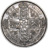 1885 Gothic Florin - Victoria British Silver Coin - Very Nice