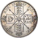 1887 Florin - Victoria British Silver Coin - Very Nice