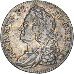 1743 Shilling - George II British Silver Coin - Nice
