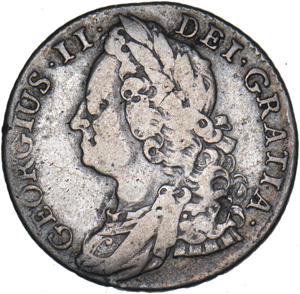 1745 Shilling (Roses) - George II British Silver Coin