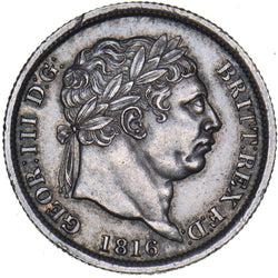 1816 Shilling - George III British Silver Coin - Very Nice